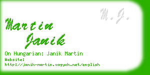 martin janik business card